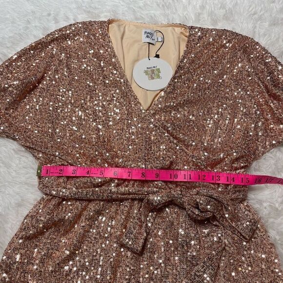 Princess Polly Sequin Mini Dress in Rose Gold - Picture 8 of 12